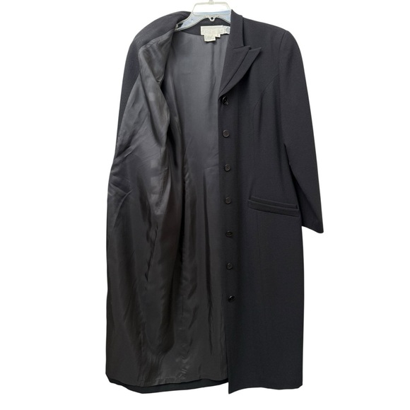 SOLD Vintage 90s Wool Overcoat Women’s Size 10 Black Lined Simon Chang - Picture 8 of 10